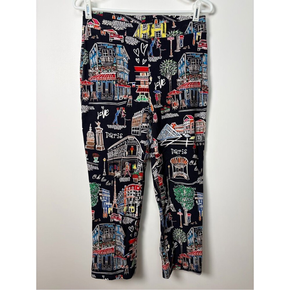 JOSEPH RIBKOFF scenery print millennium pull-on capris in midnight blue/multi 6